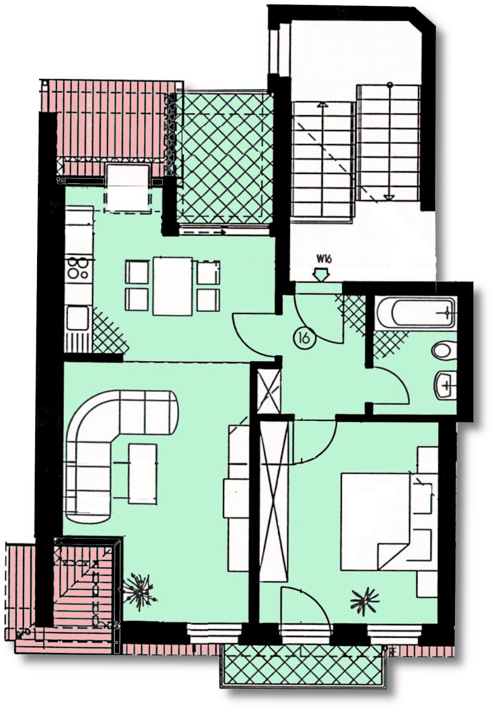 Ab 1.11.! Gemütliche 2-Zimmerwohnung mit zwei Dachterrassen in Marienthal!