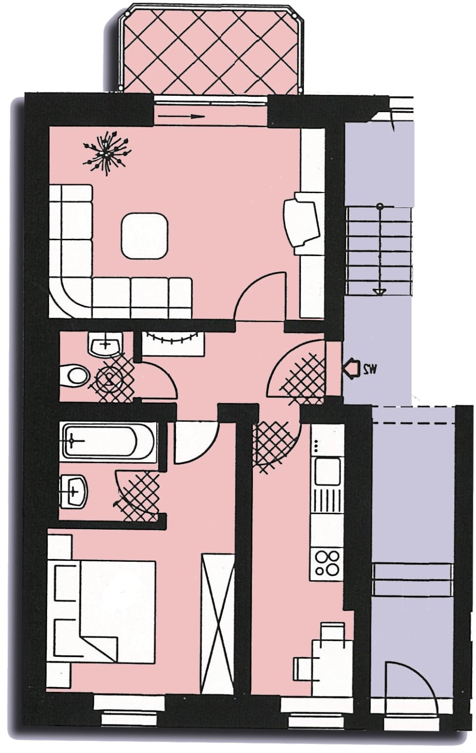 Ab 01.02.2026!!!Zwickau Marienthal Nähe HBK - 2-Raumwohnung mit Einbauküche, Stellplatz und Balkon