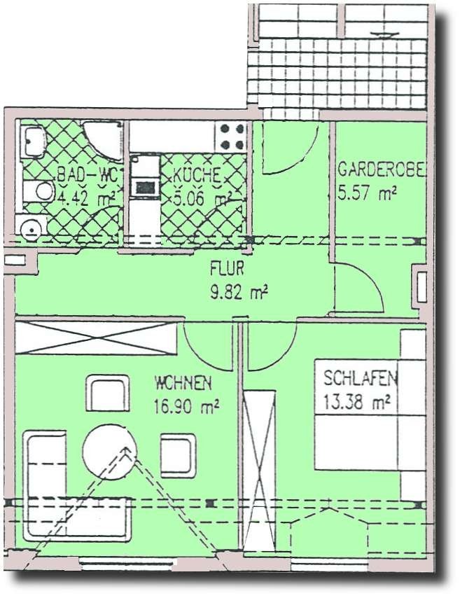   Helle, moderne 2-Raumwohnung in Innenstadtlage! 