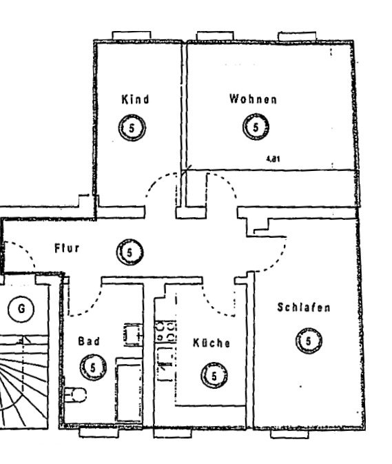 Gepflegte 3R-Whg. mit Kfz.-Stpl.! Bad u. Küche m. Fenster! Sofort vermietbar! Auch für Selbstnutzer!