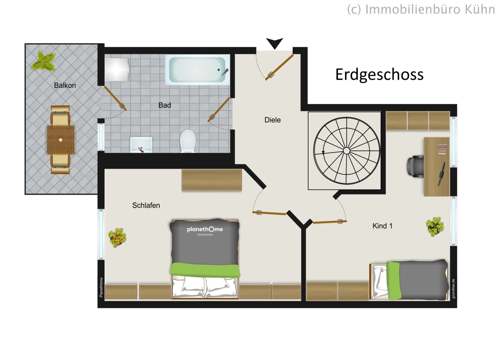 Vermietete 4-Raum-Maisonette-WE! 2 Balkone, Stellplatz, Tageslichtbad!
