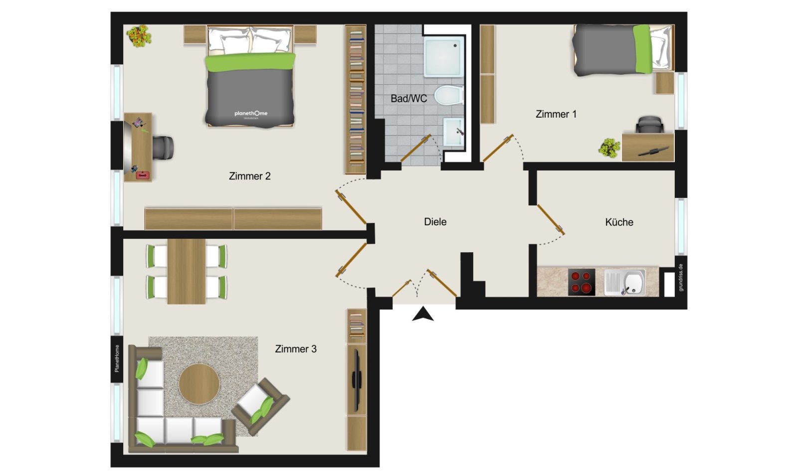 3-Raum-Wohnung in zentrumsnaher Lage - modernisieren und einziehen - Denkmalschutz