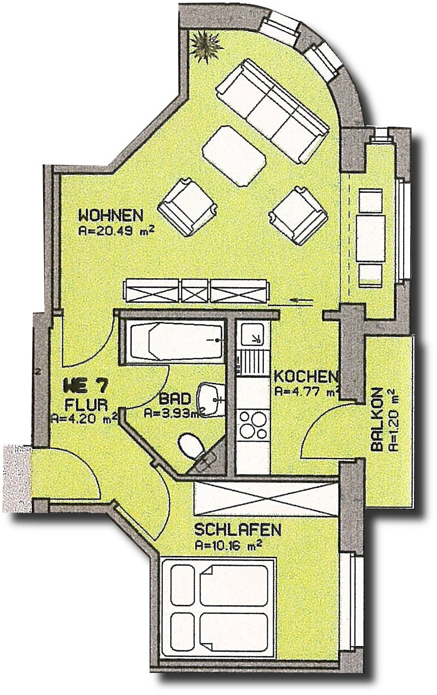 Vermietete 2-Raum-Wohnung mit Balkon in attraktiver Lage!