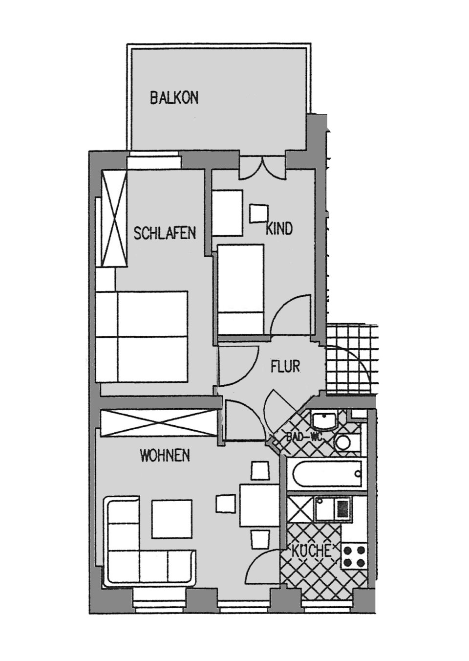 Vermietete 3-Raum-Whg. mit Balkon in unmittelbarer Nähe zum Neumarkt!