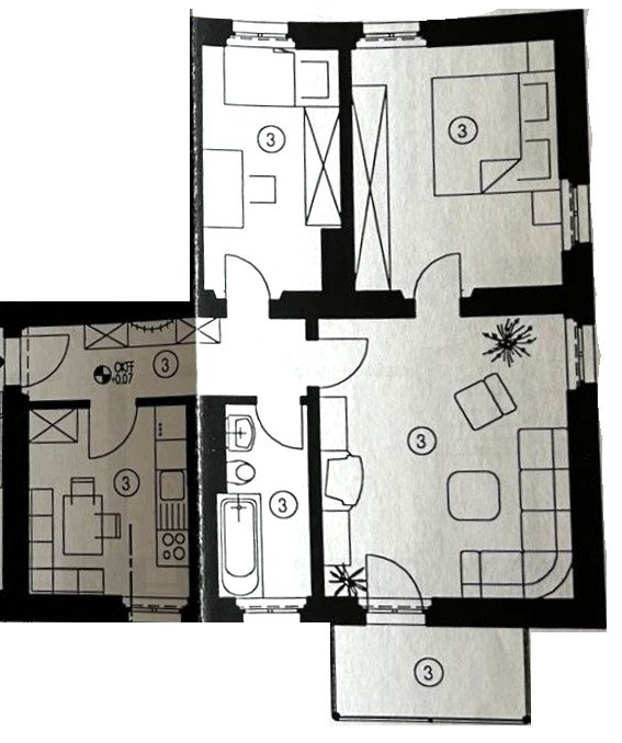 Vermietete 3-Raumwohnung mit Balkon, Tageslichtbad u. Stellpl. in Zwickau!