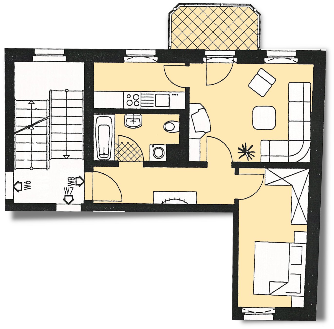 Investieren in Marienthal: Vermietete Wohnung mit Balkon, Tageslichtküche & Stellplatz