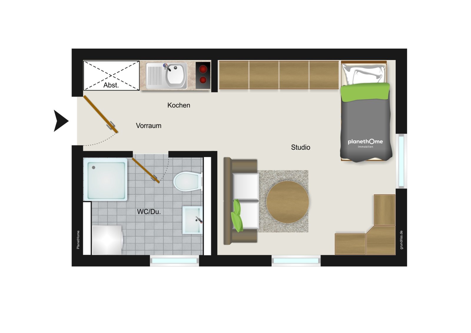 Historisches Villenviertel! Bezugsfertige Apartment-WE (OG) mit EBK, Tageslicht-Bad und Stellplatz.