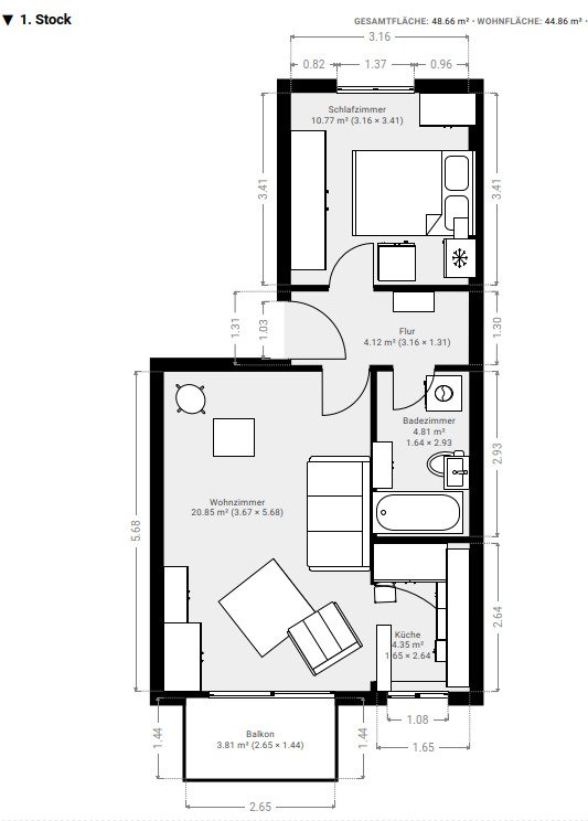 Vermietete 2-Raumwohnung mit Balkon und Stpl. in ruhiger Lage! Zwickau-Cainsdorf!