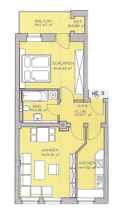 Bahnhofsvorstadt; Vermietete 2-R-Whg. mit Balkon und Stellplatz! Zentrumsnah!