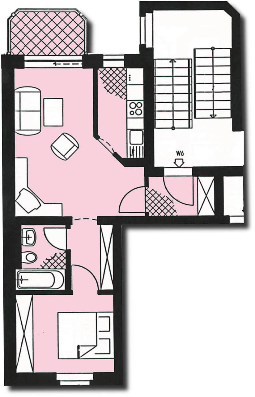 Vermietete 2-Raum DG-Wohnung mit Balkon und Stellplatz in Marienthal!