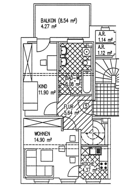 Vermietete 3-Raum-Maisonette-Whg. mit Balkon in Zwickau!