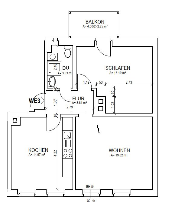 Schöne 2-Raumwhg. mit EBK und Balkon in Zwickau! Wallbox für E-Autos am Haus!