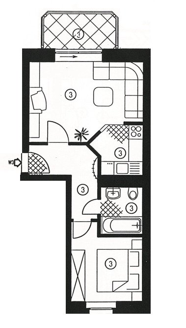 Vermietete 2-Raumwohnung mit Stellpl. und Balkon! Nähe HBK!