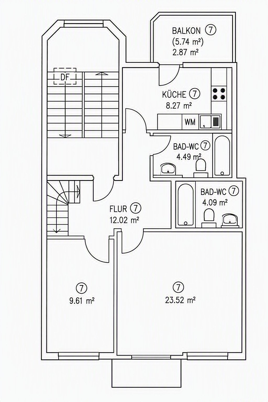 Großzügige 4-Zimmer-Maisonettewhg. mit Balkon und Gäste-WC!