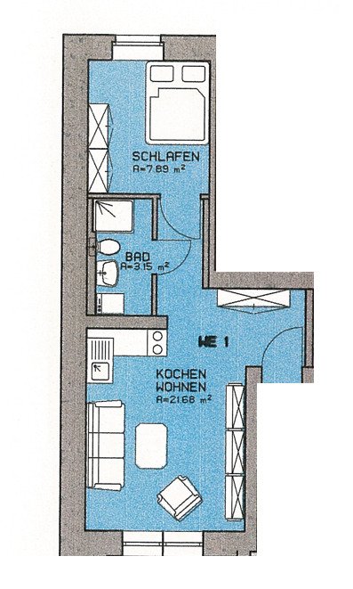 Vermietete 2-Raumwohnung in attraktiver Lage!
