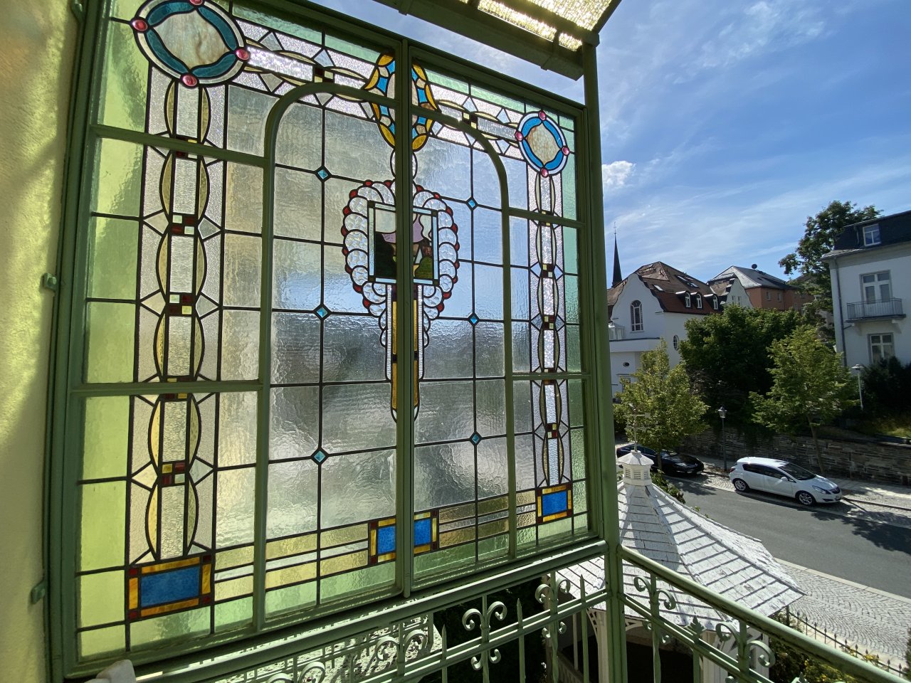 Balkon Detail Bleiverglasung