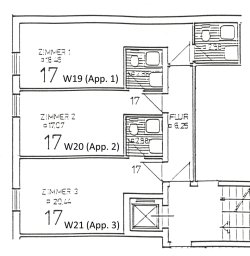 Grundriss Keller, Appartments 1, 2, 3 Grundriss Keller, Appartments 1, 2, 3