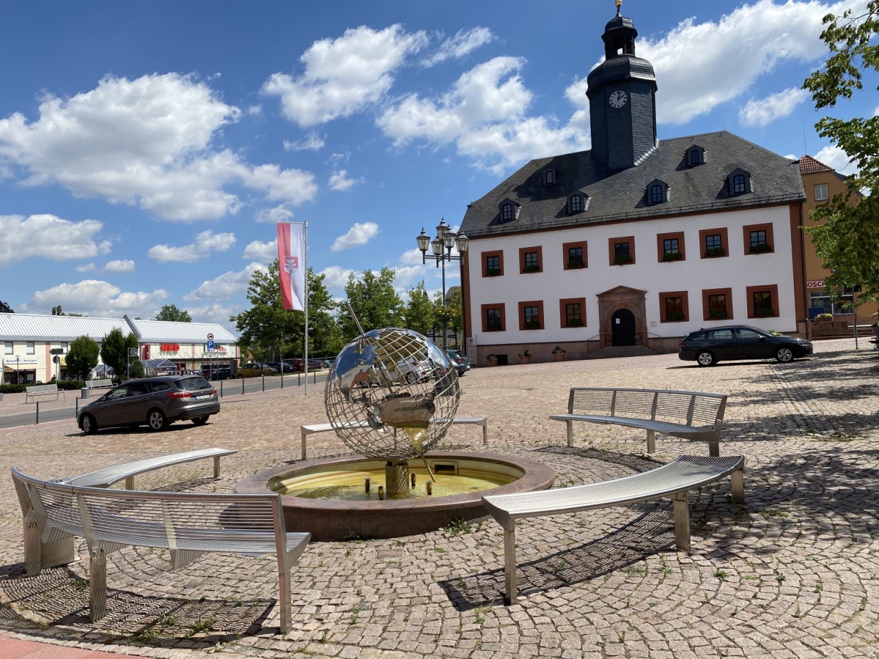 Meerane, Markt mit Rathaus Meerane, Markt mit Rathaus