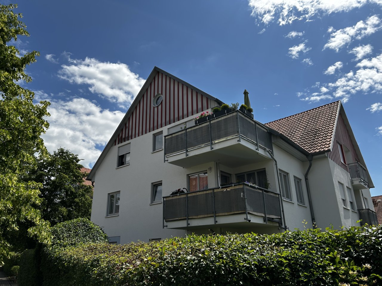 Blick zum Balkon