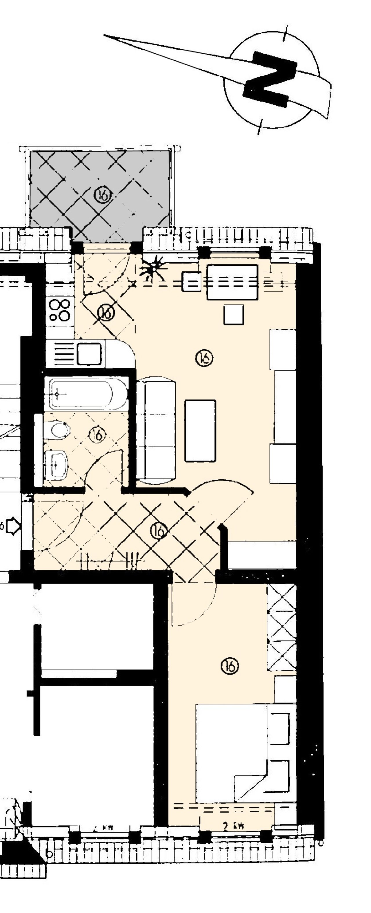 Grundriss Wohnung farbig